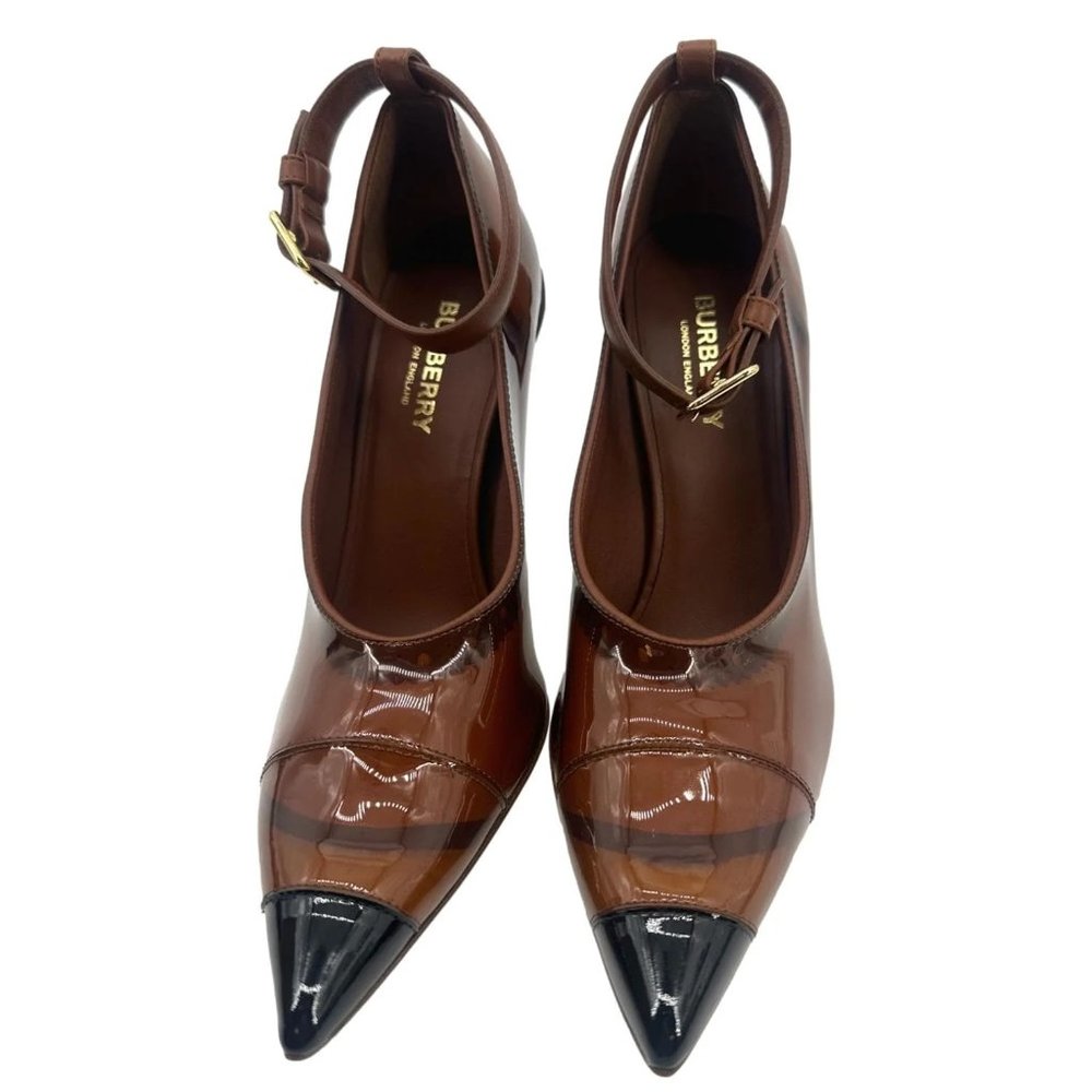 BURBERRY  Evan Leather Pumps Heels Brown